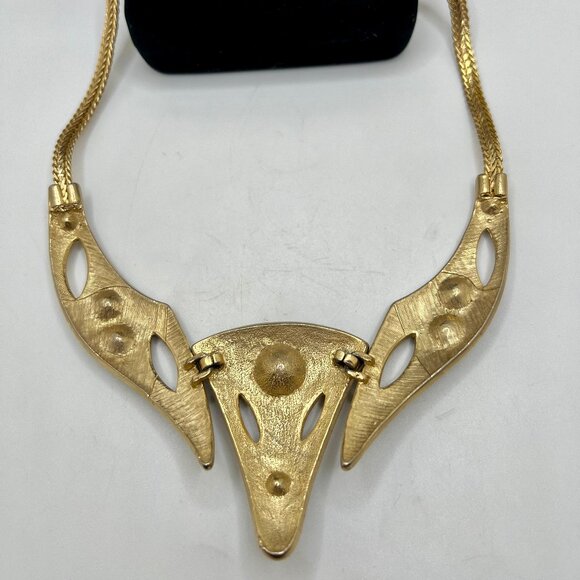 Modernist Black Enamel Collar Necklace - Picture 5 of 5